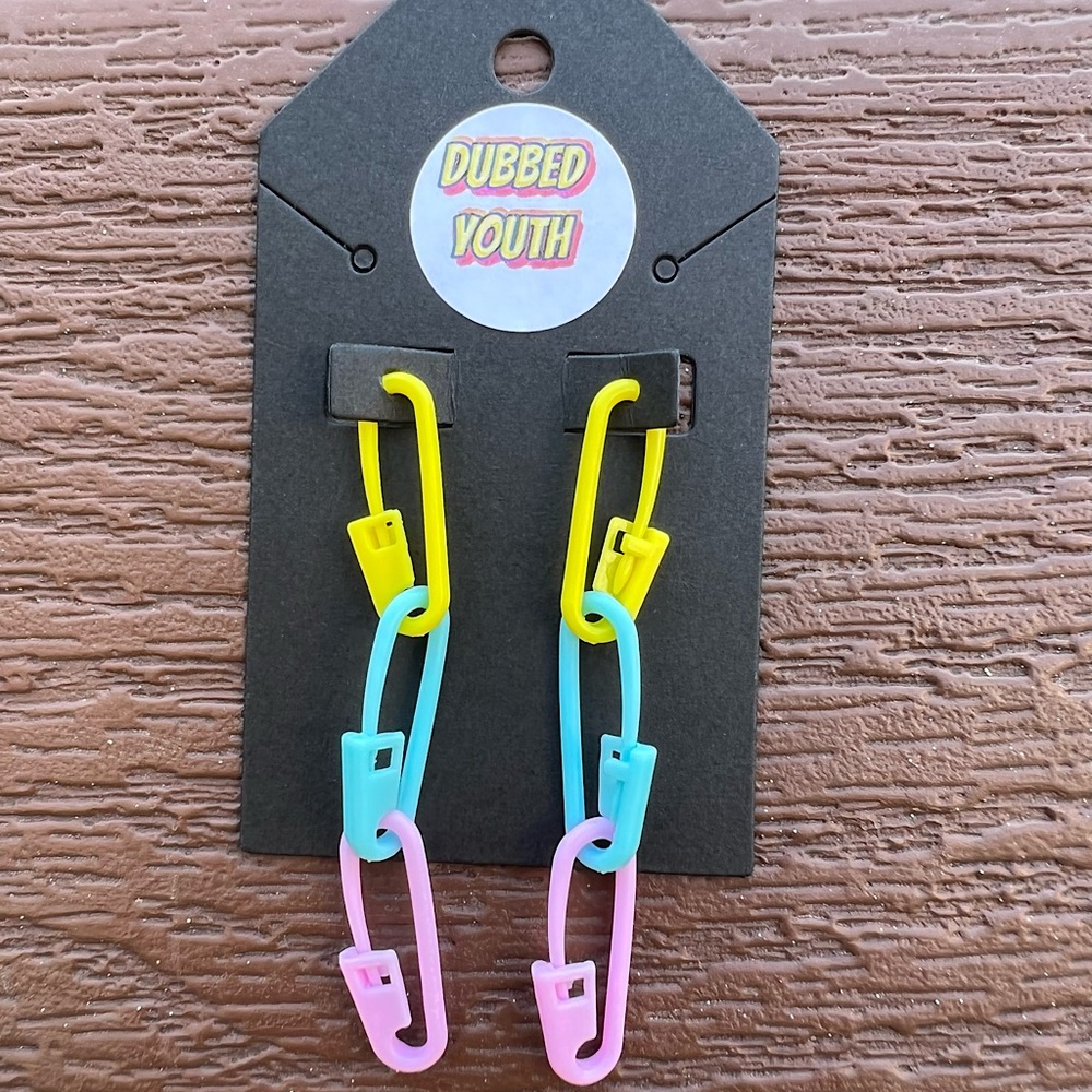 NEON Safety Pin Earrings 🧷